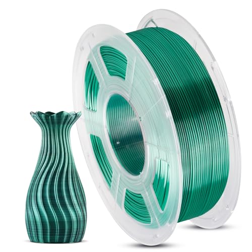 ANYCUBIC Silk PLA Filament, Dual Color PLA Silk Filament 1,75mm, 360° Farbwechsel 3D Drucker Filament, Seidentexturen Prächtige Farbe 1KG Schwarz Grün von ANYCUBIC