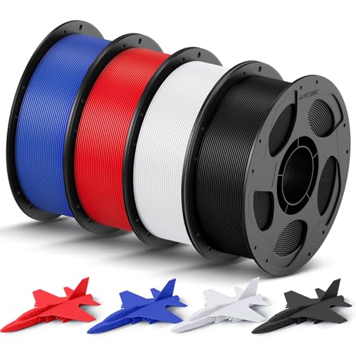 Anycubic High Speed Filament für 3D-Drucker, 4KG Perlschwarz & Schillerndes Blau & Leuchtendes Rot & Leuchtendes Weiß von ANYCUBIC
