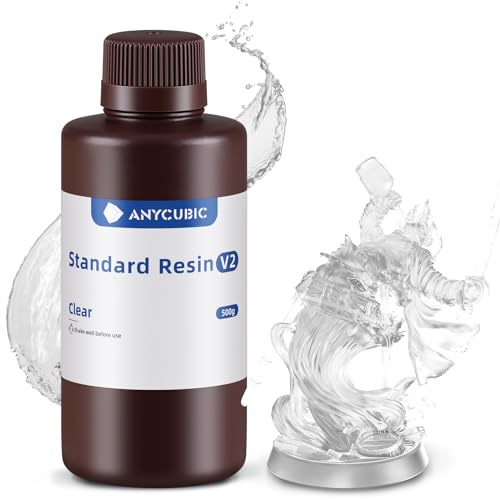 Standard Resin V2 500g, ANYCUBIC 3D Drucker Resin, 405nm LCD SLA Rapid UV Aushärtung Resin, Hochpräzises und schnelles Photopolymer Harz für LCD/DLP/SLA 3D Druck, Transluzent von ANYCUBIC