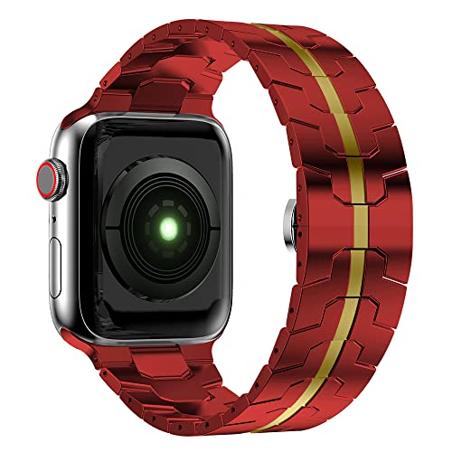 ANYE Kompatibel mit Apple Watch Armband 41mm 40mm 38mm, Armband Apple Watch Series 8 Series 7 Edelstahl Ersatzarmbänder mit Metallschließe Armband für iWatch SE Series 6 Series 5 Series 4 40mm von ANYE OUTLET