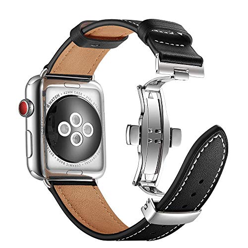 ANYE OUTLET Kompatibel mit Apple Watch Armband,Lederarmband Apple Watch Series 8 7 Armband 41mm 45mm,Ersatz Armband Apple Watch SE Series 6 5 4 40mm 44mm Band für iWatch Series 3 von ANYE OUTLET