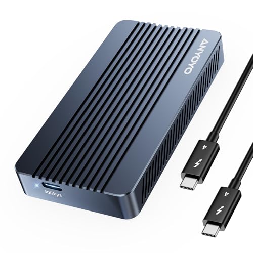 ANYOYO M.2 NVMe SSD Gehäuse USB 4.0, 40Gbps Externes Festplattengehäuse, Werkzeuglos, Aluminium, Kompatibel mit Thunderbolt 4/3, USB4, Mac, Windows, Linux (TBU405 M1) von ANYOYO