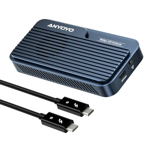 ANYOYO 80Gbps M.2 NVMe SSD Gehäuse unterstützt bis zu 8TB Intelligente Temperaturkontrolle & Lüfterkühlung, Kompatibel mit Thunderbolt 3/4/5/USB4, Abwärtskompatibel mit USB 3.2/3.1/3.0(TB501Pro) ANYOYO 80Gbps M.2 NVMe SSD Gehäuse unterstützt bis zu 8TB Intelligente Temperaturkontrolle & Lüfterkühlung, Kompatibel mit Thunderbolt 3/4/5/USB4, Abwärtskompatibel mit USB 3.2/3.1/3.0(TB501Pro) von ANYOYO