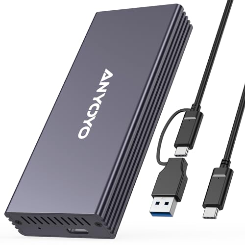 M.2 NVME SSD Gehäuse, USB 3.2 Gen2x2 20Gbps Festplattengehäuse USB C 10Gbps SSD Gehäuse 12+16 Pin SSD Adapter Externes Mac SSD Gehäuse für MacBook von ANYOYO