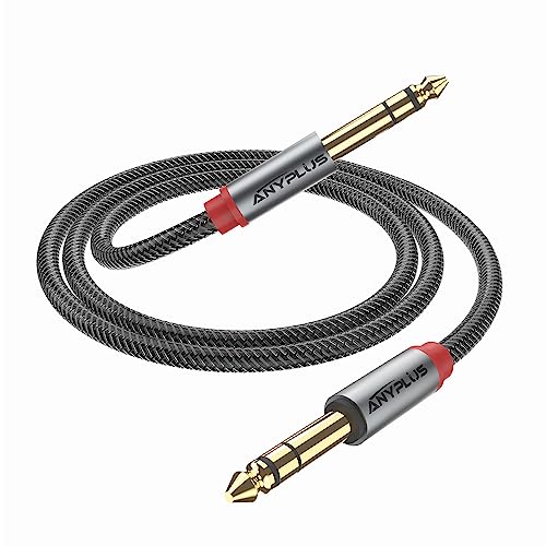 ANYPLUS Gitarrenkabel,【3M】 6.35mm Kabel Klinke Auf Klinke, Fish Wire Braided 6.35mm Stereo Instrument for Guitar, Bass Amplifier, Key Instrument, Electronic Piano, etc. von ANYPLUS