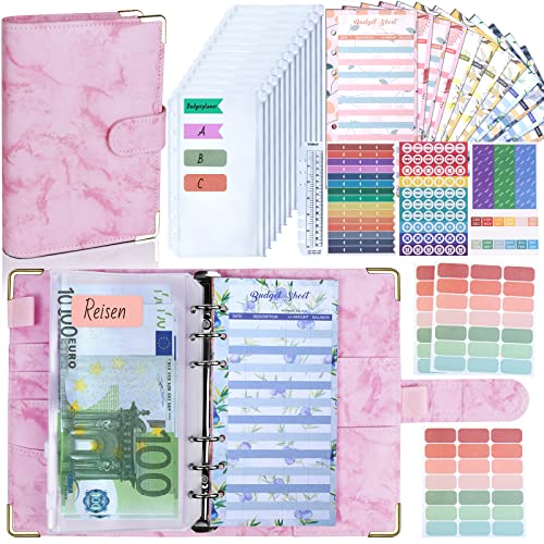 Budget Planner Budget Binder A6 - Budgetplaner Finanzplaner, Bugetplaner Umschlagmethode Haushaltsbuch mit Geldfächer, Geld Organizer Sparbuch mit Folien für Sparen, Geldplaner, Cash Stuffing von ANYUKE