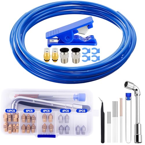 48 Stück 3D Drucker Zubehör Kit,PTFE Teflonschlauch 1M 2,00 mm mit 2 x PC4-M6 & 2 x PC4-M10 und 30 Stück 3D Drucker Düsen 0,4 mm 0,2 mm 0,6 mm für Creality Ender 2/3/3 V2/3 Pro/5/CR 10 Serie ... 48 Stück 3D Drucker Zubehör Kit,PTFE Teflonschlauch 1M 2,00 mm mit 2 x PC4-M6 & 2 x PC4-M10 und 30 Stück 3D Drucker Düsen 0,4 mm 0,2 mm 0,6 mm für Creality Ender 2/3/3 V2/3 Pro/5/CR 10 Serie ... von AOBOPLE