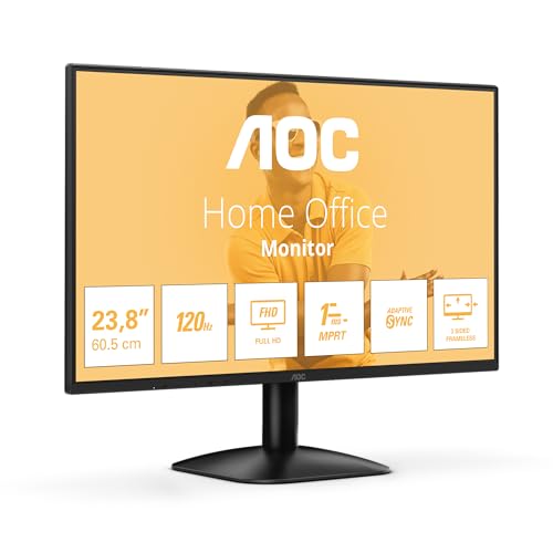 AOC 24B31H - 24 Zoll Full HD Monitor, 120 Hz, Adaptive Bildsynchronisation (1920x1080, 1x D-Sub, 1x HDMI 1.4) schwarz von AOC