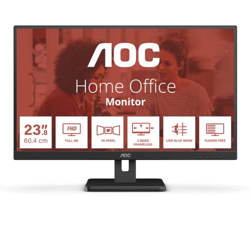 AOC 24E3UM - 24 Zoll FHD Monitor, 75Hz, VA, Lautsprecher, USB HUb, FlickerFree, Adaptive Sync (1920 x 1080 250 cd/m HDMI 1.4 / DP 1.4 / USB 3.2) von AOC