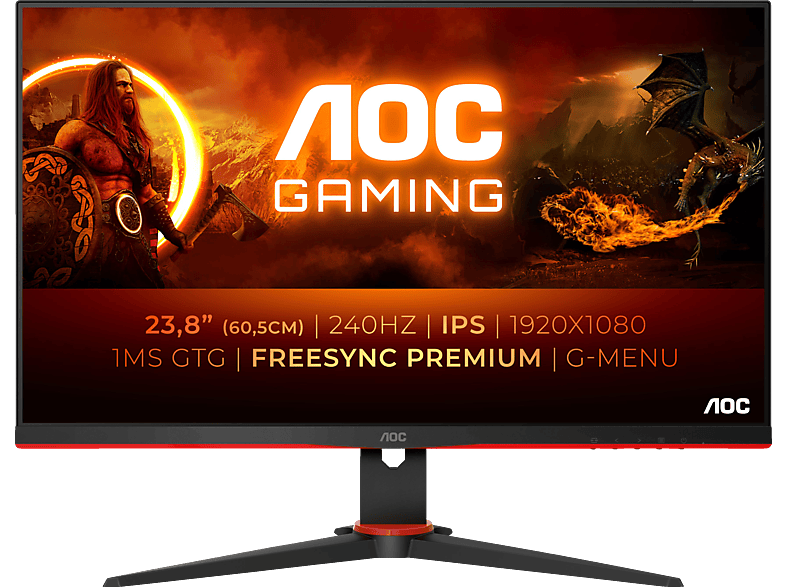 AOC 24G2ZE/BK 24 Zoll Full-HD Gaming Monitor (0,5 ms Reaktionszeit, 240 Hz) von AOC