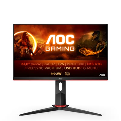 AOC 24G2ZU 60,4cm (23,8") Full HD Gaming Monitor HDMI/DP FreeSync 240Hz 0,5ms HV von AOC