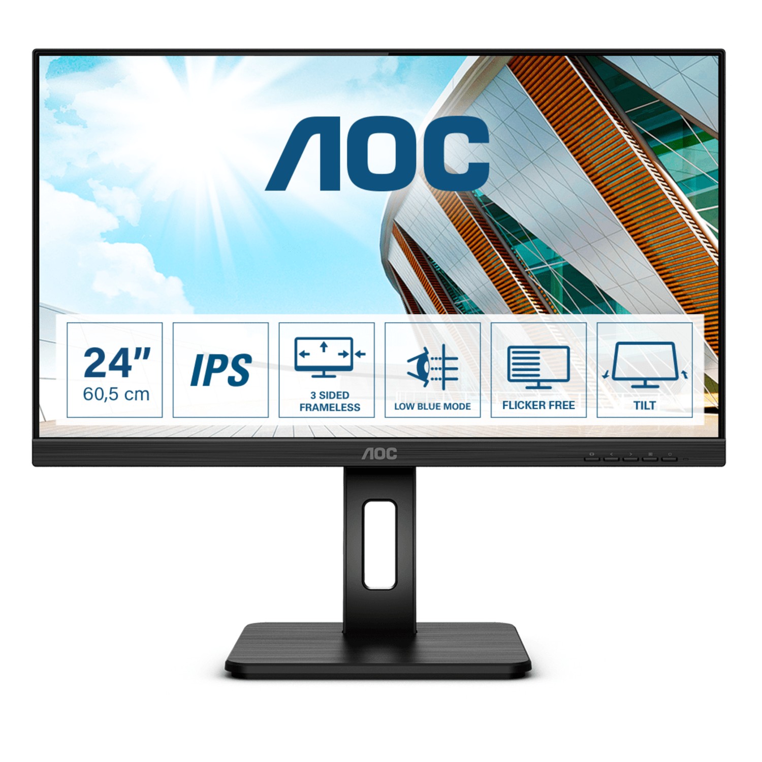 AOC 24P2Q Office Monitor - IPS, Höhenverstellung, DisplayPort von AOC