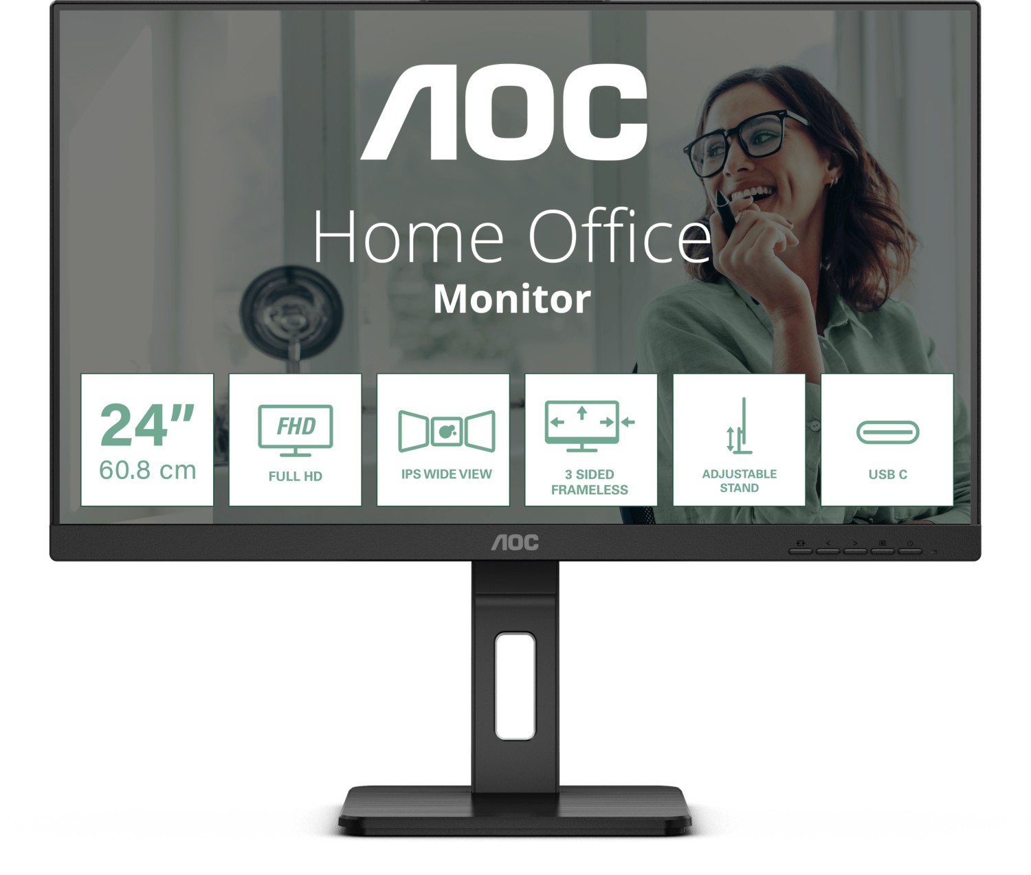 AOC 24P3CW Computerbildschirm 60,5 cm (23.8 ) 1920 x 1080 Pixel Full HD LED Schwarz [Energieklasse E] (24P3CW) von AOC