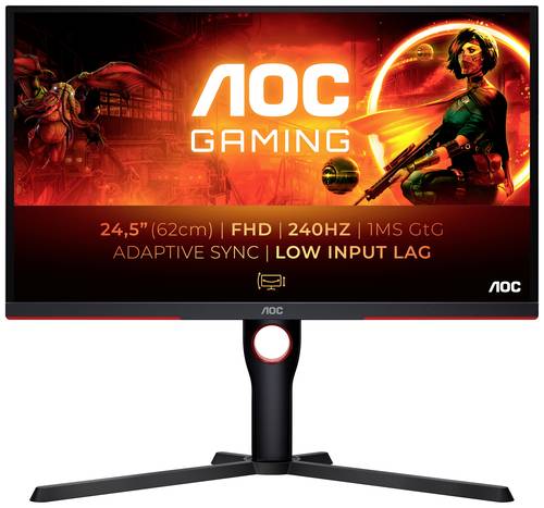 AOC 25G3ZM/BK Gaming Monitor EEK E (A - G) 62.2cm (24.5 Zoll) 1920 x 1080 Pixel 16:9 1 ms HDMI®, Di von AOC