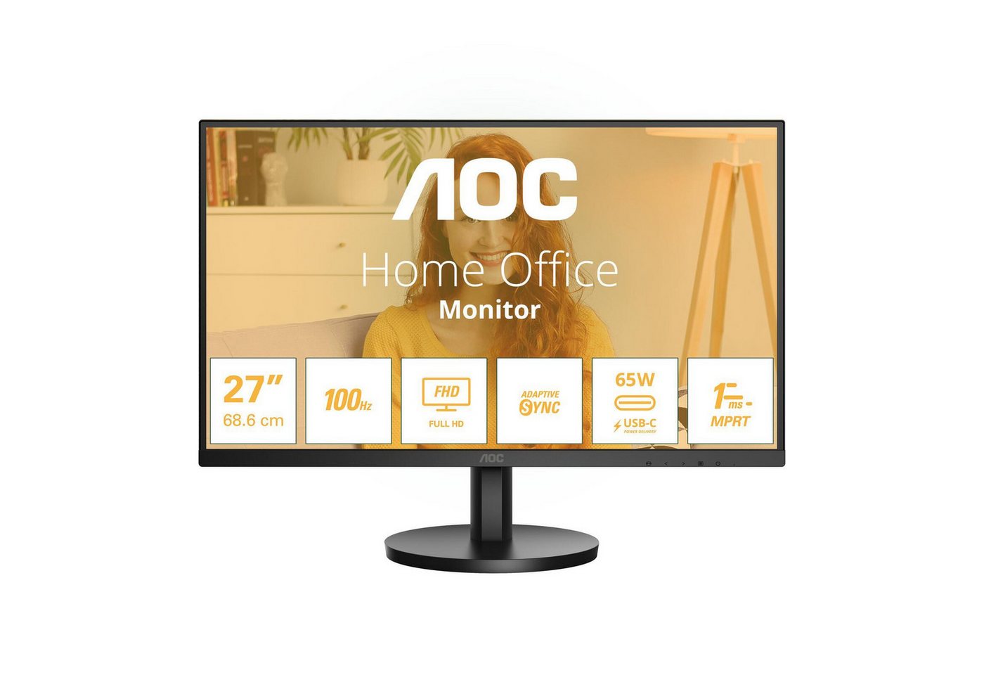 AOC 27B3CA2 TFT-Monitor (1.920 x 1.080 Full HD, 4 ms Reaktionszeit, 100 Hz, IPS Panel) von AOC