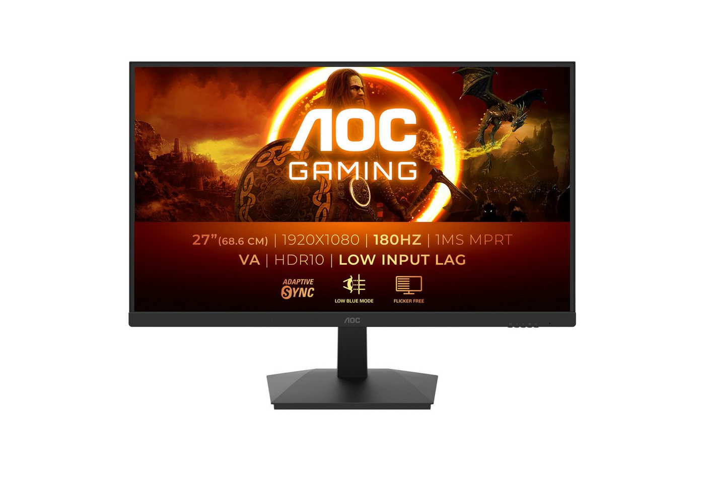 AOC 27G15N2 Gaming-Monitor (68,6 cm/27 ", 1920 x 1080 px, Full HD, 1 ms Reaktionszeit, 180 Hz, VA LED) von AOC