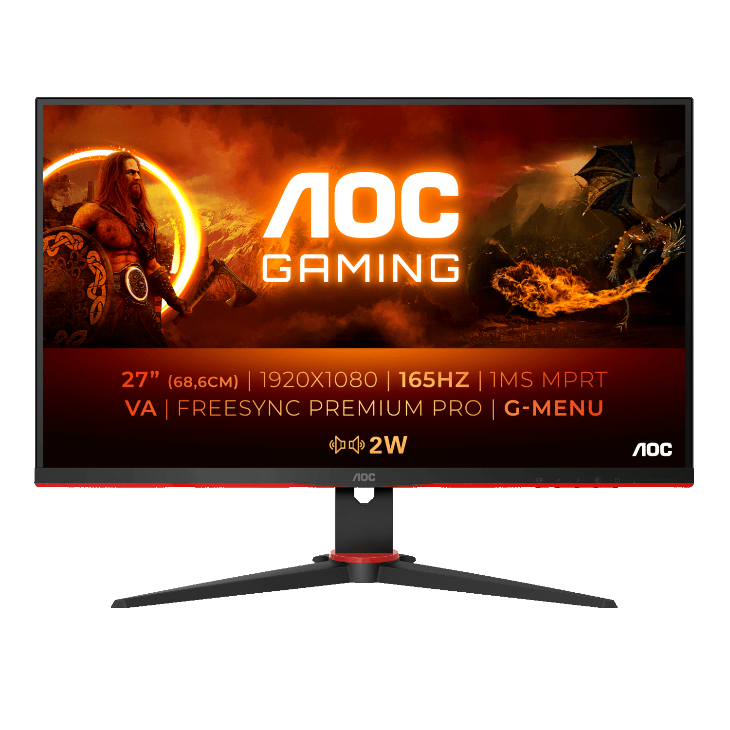 AOC 27G2SAE/BK Gaming Monitor - FreeSync Premium, 165 Hz von AOC