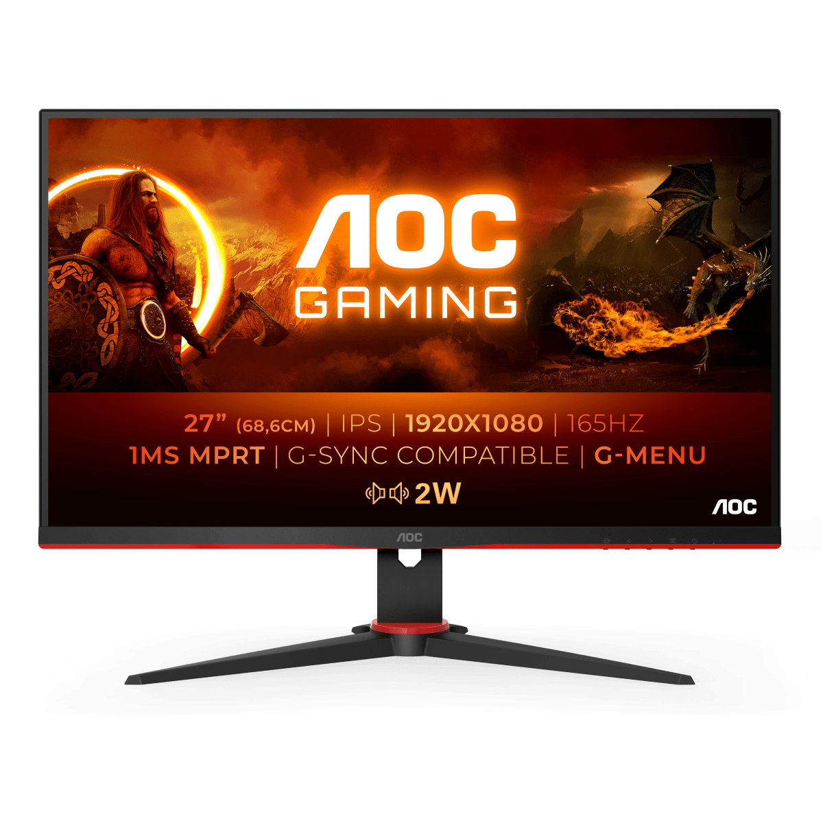 AOC 27G2SPAE/BK Gaming Monitor - 165 Hz, FreeSync Premium von AOC