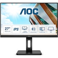 AOC 27P2Q 68,6cm (27") FHD IPS Office Monitor 16:9 VGA/DVI/HDMI/DP Pivot HV von AOC