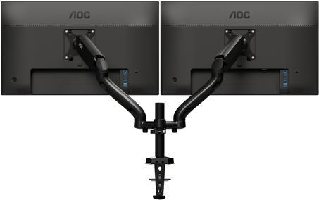 AOC AD110D0 - Tischhalterung für 2 LCD-Displays (einstellbarer Arm) - Aluminiumlegierung - Bildschirmgröße: bis zu 68,6 cm (bis zu 68,60cm (27) ) (AD110D0) von AOC