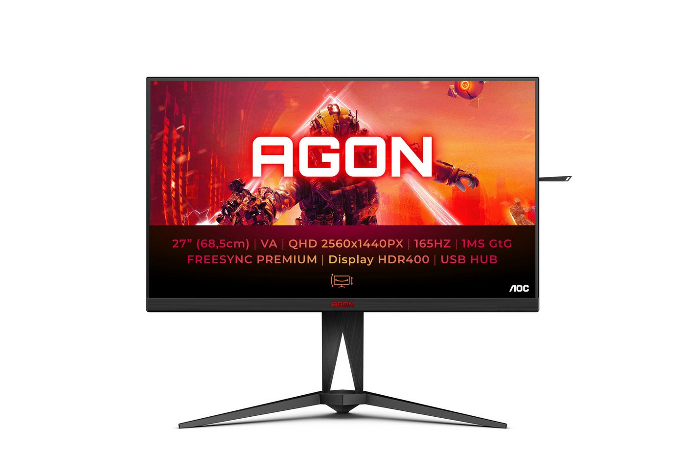 AOC AG275QXN/EU Gaming-Monitor (68,5 cm/27 , 2560 x 1440 px, 1 ms Reaktionszeit, 165 Hz, VA LCD)" von AOC