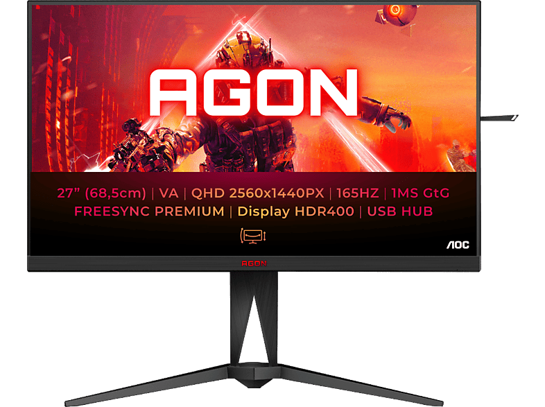 AOC AG275QXN 27 Zoll QHD Gaming Monitor (1 ms Reaktionszeit, 165 Hz) von AOC