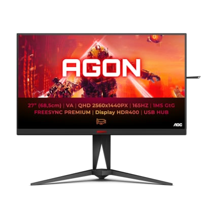 AOC AG275QXN 68,6cm (27“) QHD VA Gaming Monitor 16:9 HDMI/DP/USB 165Hz 1ms Sync von AOC