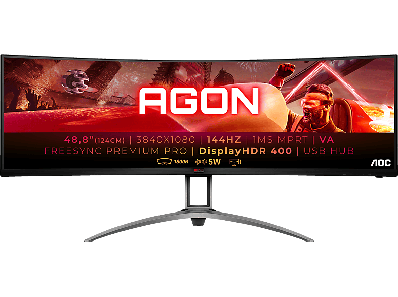 AOC AG493QCX 48,8 Zoll Full-HD Gaming Monitor (1 ms Reaktionszeit, 144 Hz) von AOC
