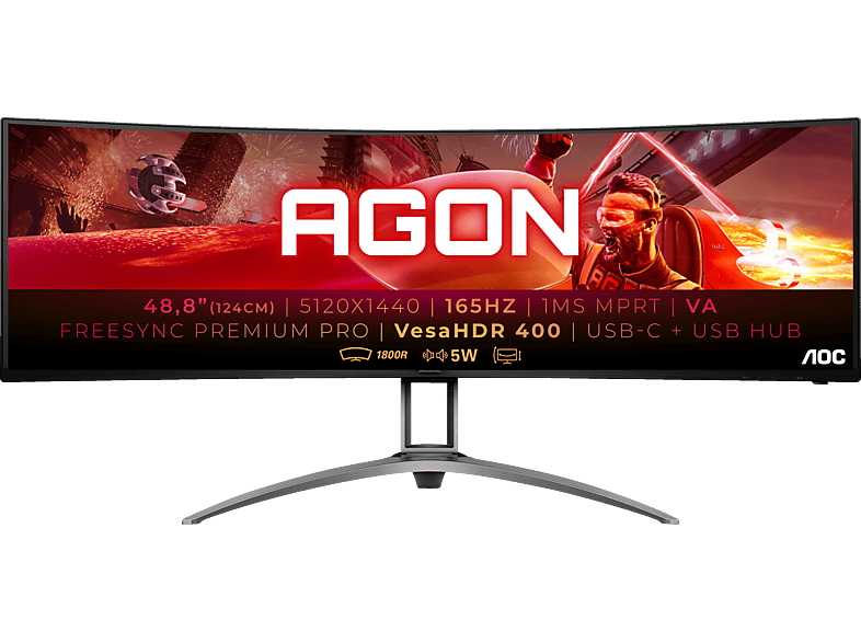 AOC AG493UCX2 49 Zoll QHD Gaming Monitor (1 ms Reaktionszeit, 165 Hz) von AOC