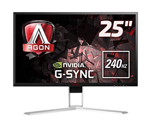 AOC AGON AG251FG - 25 Zoll FHD Gaming Monitor, 240 Hz, 1ms, G-Sync (1920x1080, HDMI, DisplayPort, USB Hub) schwarz/rot von AOC