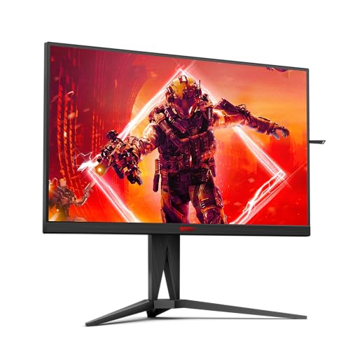 AOC AGON AG275QZN - 27 Zoll QHD Gaming Monitor, FreeSync Premium , 0,5 ms, 240 Hz (2560x1440, DisplayPort, HDMI, USB Hub) schwarz/rot von AOC