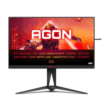 AOC AGON AG275QZN 68,6cm (27") QHD VA Gaming Monitor 16:9 HDMI/DP/USB 240Hz 1ms von AOC