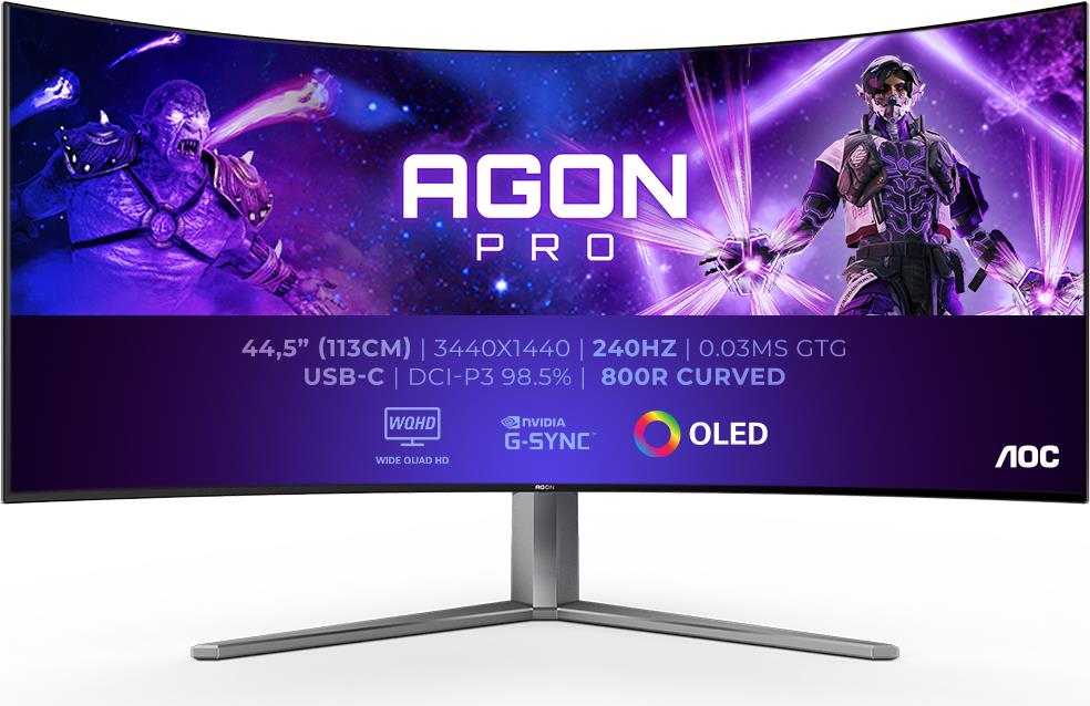 AOC AGON PRO AG456UCZD LED display 114,3 cm (45) 3440 x 1440 Pixel Wide Quad HD OLED Schwarz [Energieklasse F] (AG456UCZD) von AOC