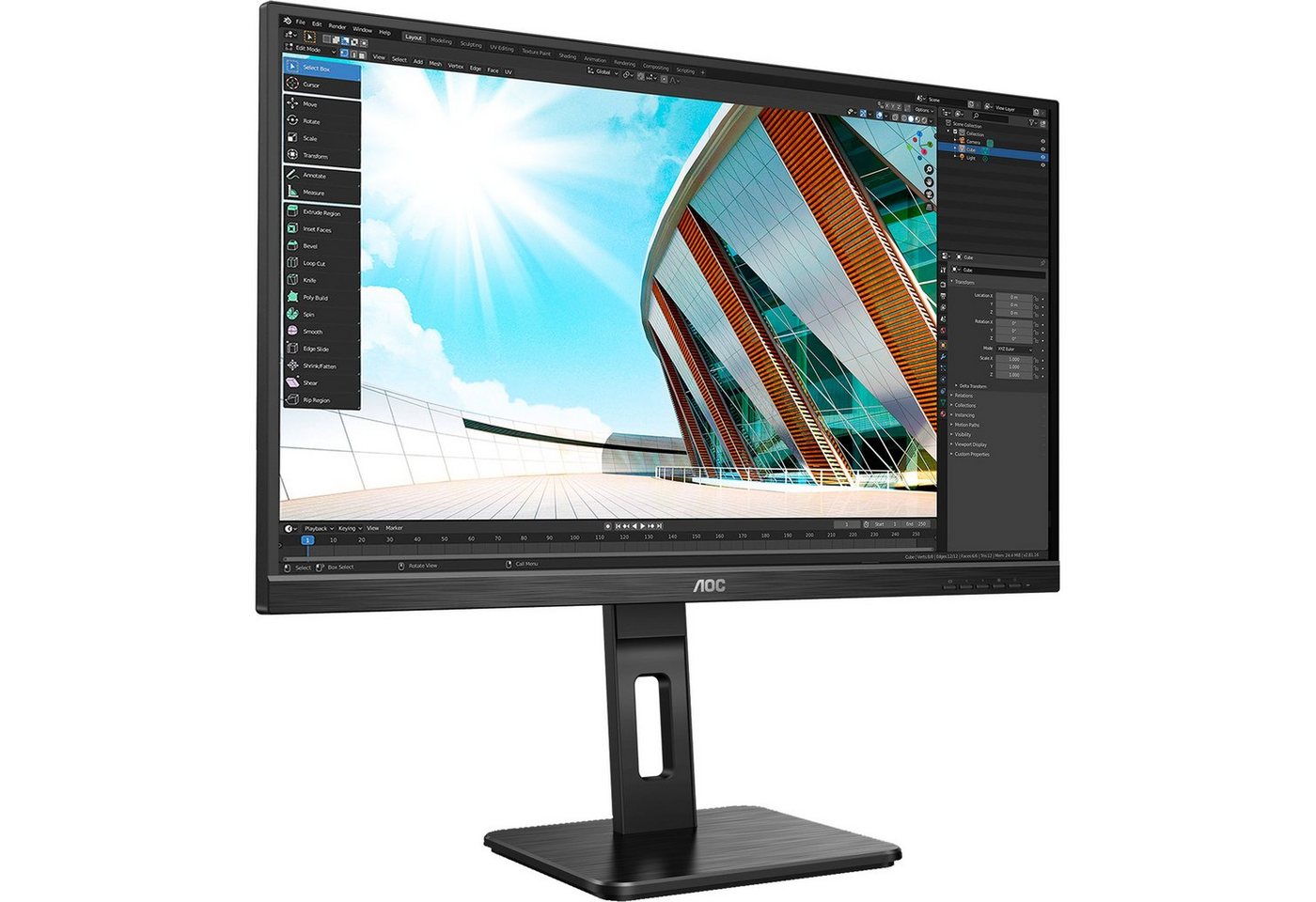 AOC AOC 27P2Q, LED-Monitor, (FullHD, IPS, 75 Hz, HDMI) LED-Monitor (1920 x 1080 Pixel px, 4 ms Reaktionszeit) von AOC