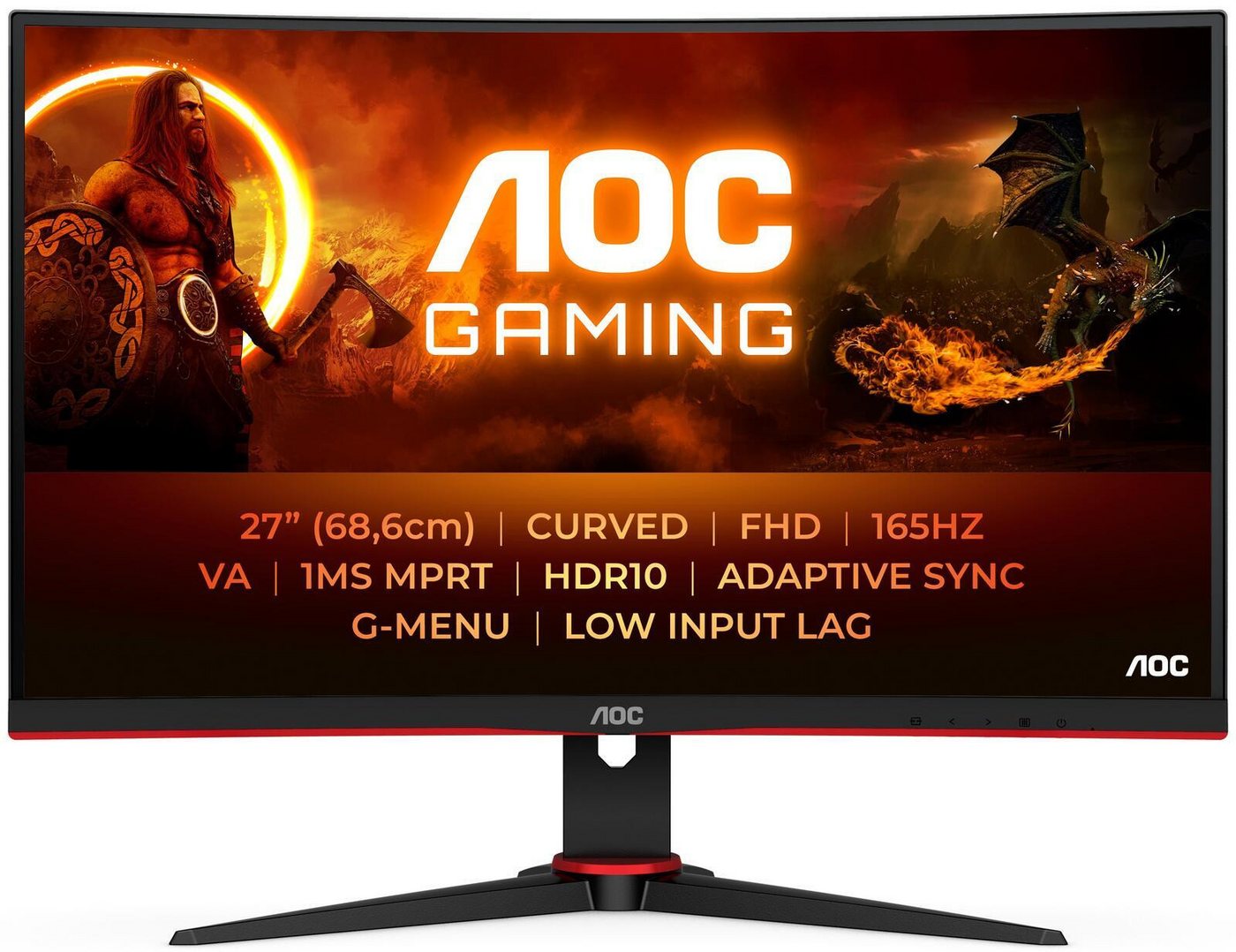 AOC AOC C27G2E/BK Gaming-LED-Monitor (1.920 x 1.080 Full HD, 1 ms Reaktionszeit, 165 Hz, VA Panel) von AOC