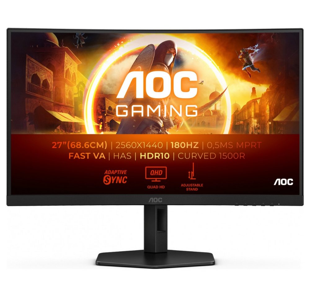 AOC AOC CQ27G4X 27" Gaming Monitor - WQHD Curved Curved-Gaming-Monitor (2560x1440 px, WQHD, 0.5 ms Reaktionszeit, WQHD Curved, WQHD Curved Monitor) von AOC