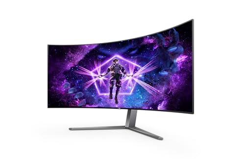 AOC Agon Pro AG456UCZD - 45 Zoll OLED WQHD Curved Gaming Monitor, 240 Hz, 0.03 ms GtG, HDR10, FreeSync Prem. Pro, G-Sync comp. (3440x1440, HDMI 2.0, DisplayPort 1.4, USB-C (90 W PD), USB Hub) schwarz von AOC