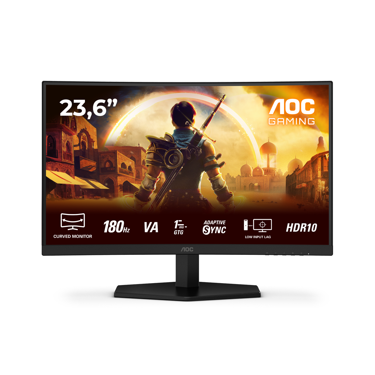 AOC C24G42E 24 Zoll Full HD Curved Monitor, 180 Hz, 0.5 ms, FreeSync Premium (1920x1080, 1x HDMI 2.0, 1x DisplayPort 1.4) schwarz von AOC