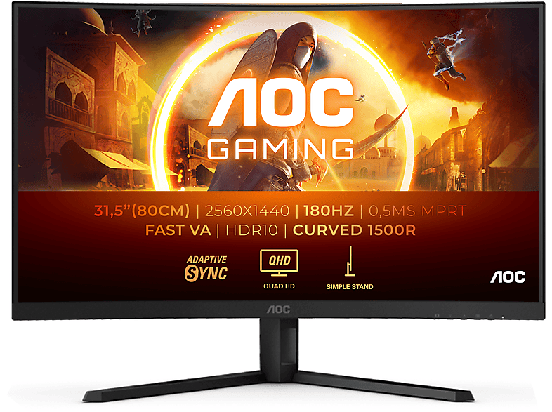 AOC CQ32G4VE 31,5 Zoll QHD Gaming Monitor (0,5 ms Reaktionszeit von AOC