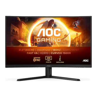 AOC CQ32G4VE 81,3cm (32") QHD Fast VA Gaming Monitor Curved 16:9 HDMI/DP 180Hz 0,5ms (MPRT) Sync von AOC