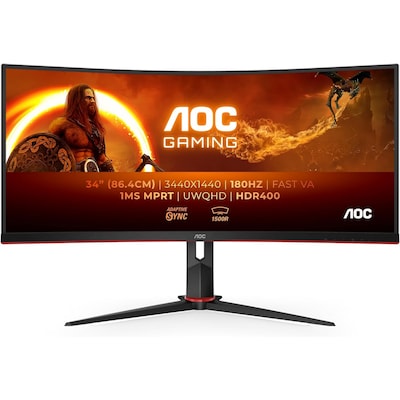 AOC CU34G2XP 86,4cm (34") UWQHD Gaming Monitor Curved 21:9 HDMI/DP 180Hz 1ms HDR von AOC