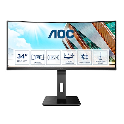 AOC CU34P2A 86,4cm (34“) UWQHD VA Monitor Curved 21:9 HDMI/DP/USB 100Hz FreeSync von AOC