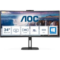 AOC CU34V5CW 86,4cm (34“) WQHD VA Monitor Curved 21:9 HDMI/DP/USB-C PD65W 100Hz Webcam von AOC