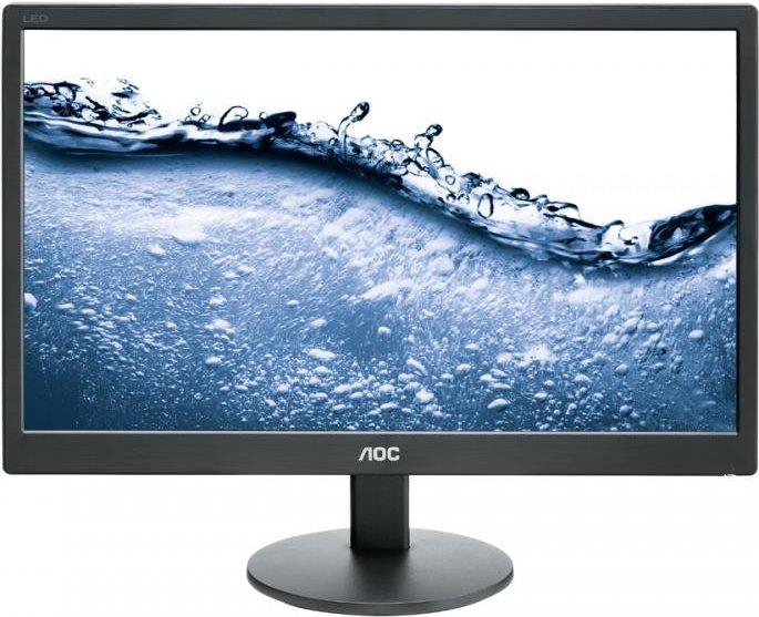 AOC E2070SWN - LED-Monitor - 49.5 cm (19.5) (19.5 sichtbar) - 1600 x 900 - 200 cd/m² - 5 ms - VGA - Schwarz [Energieklasse E] (geöffnet) von AOC