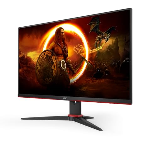 AOC Gaming 24G2SPAE - 24 Zoll FHD Monitor, 165 Hz, 1 ms MPRT, FreeSync, G-Sync Compatible, Lautsprecher (1920x1080, VGA, HDMI, DisplayPort) schwarz/rot von AOC