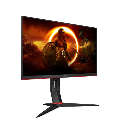 AOC Gaming 24G2SPU - 24 Zoll FHD Monitor, 165 Hz, 1 ms, FreeSync Premium (1920x1080, VGA, HDMI, DisplayPort, USB Hub) schwarz/rot von AOC