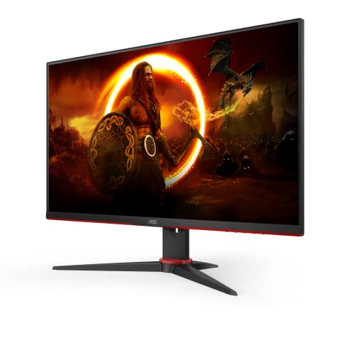 AOC Gaming 24G2ZE 60 cm (23,8 Zoll) Monitor (FHD, HDMI, DisplayPort, FreeSync, 0,5 ms Reaktionszeit (MPRT), 240 Hz, 1920 x 1080) schwarz/rot von AOC