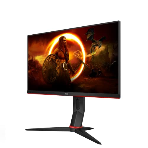 AOC Gaming 24G2ZU - 24 Zoll FHD Monitor, 240 Hz, 0,5ms, FreeSync Premium (1920x1080, HDMI, DisplayPort,USB Hub) schwarz/rot von AOC