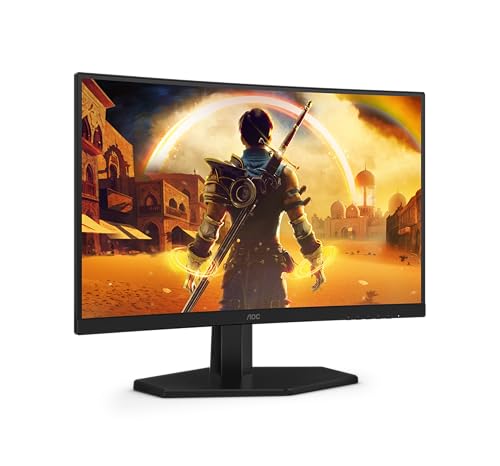 AOC Gaming C24G42E - 24 Zoll Full HD Curved Monitor, 180 Hz, 1 ms, FreeSync Premium (1920x1080, 1x HDMI 2.0, 1x DisplayPort 1.4) schwarz-rot von AOC