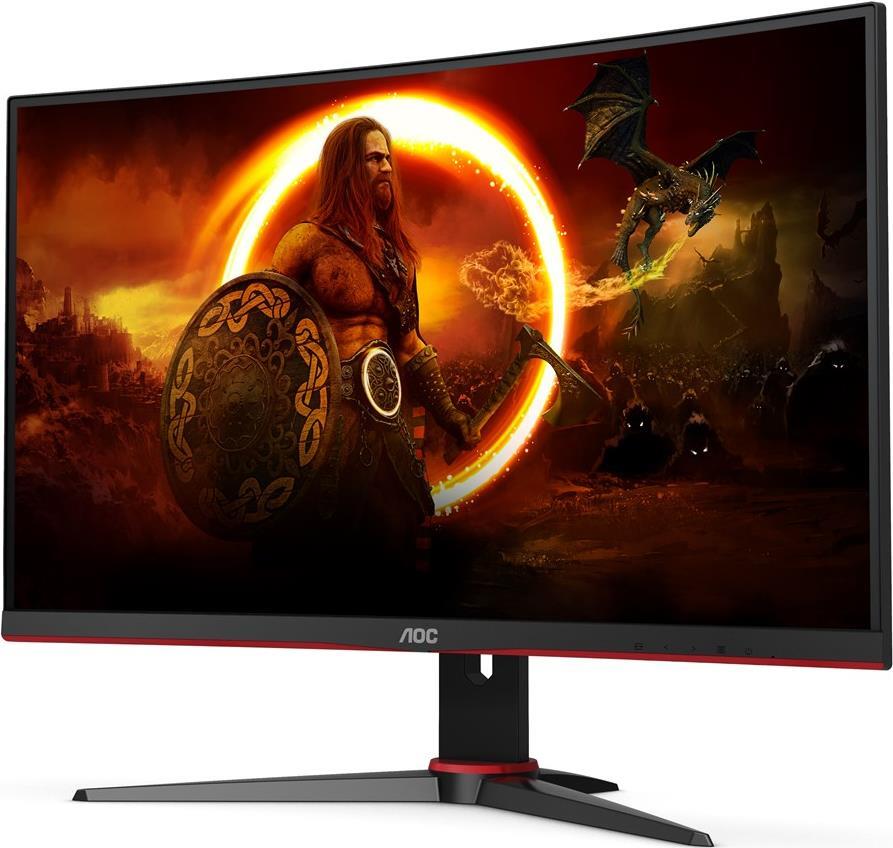 AOC Gaming C27G2ZE/BK - LED-Monitor - gebogen - 68.6 cm (27) - 1920 x 1080 Full HD (1080p) @ 240 Hz - VA - 300 cd/m² - 3000:1 - 0.5 ms - 2xHDMI, DisplayPort - Schwarz, Rot [Energieklasse F] von AOC